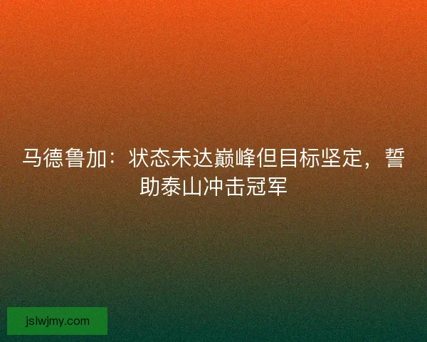 马德鲁加：状态未达巅峰但目标坚定，誓助泰山冲击冠军
