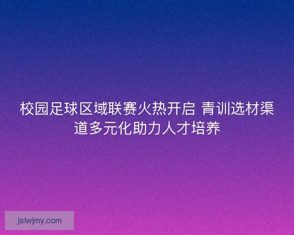 校园足球区域联赛火热开启 青训选材渠道多元化助力人才培养